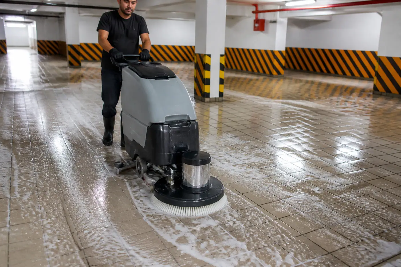 Parking Tiles Cleaning